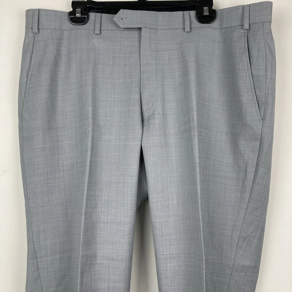 Bar III Mens Slim fit Dress Pants 38W 27L Light Grey Solid‎ Stretch